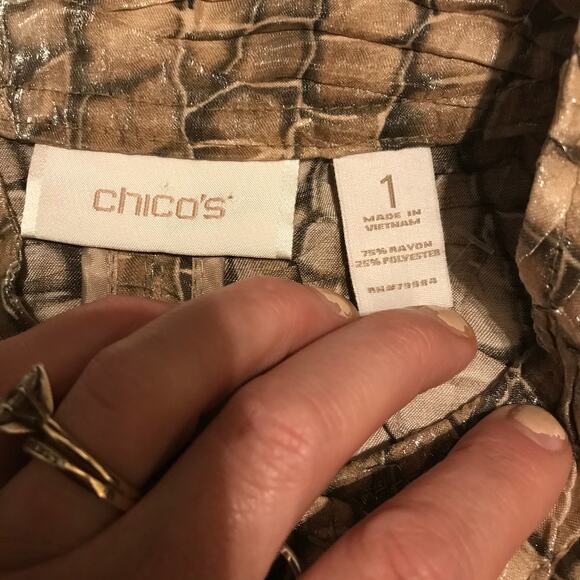 Chicos Python princess Marcella jacket size 1 medium - Picture 6 of 8